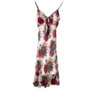 BETSEY JOHNSON VINTAGE ROSE PRINT SLIP DRESS SIZE S